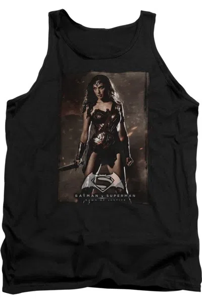 Gildan Batman V Superman Wonder Woman Poster Adult Tank Top In Black