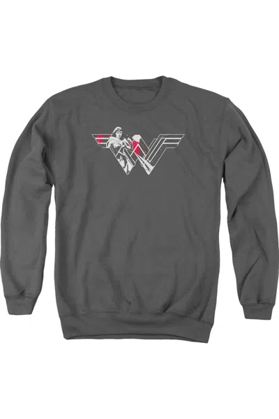 Gildan Batman V Superman Wonder Woman Splatter Logo Adult Crewneck Sweatshirt In Pink