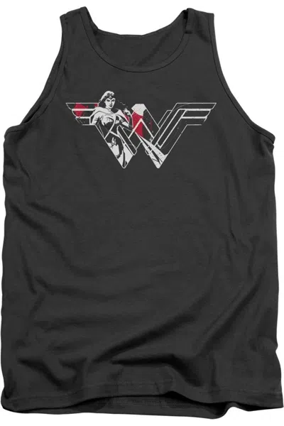 Gildan Batman V Superman Wonder Woman Splatter Logo Adult Tank Top In Pink