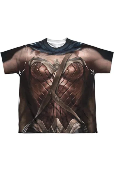 Gildan Kids' Batman V Superman Wonder Woman Uniform Short Sleeve Youth Poly Crew Tee / T-shirt In Black