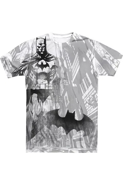 Gildan Batman Vigilance Short Sleeve Adult Poly Crew Tee / T-shirt In White