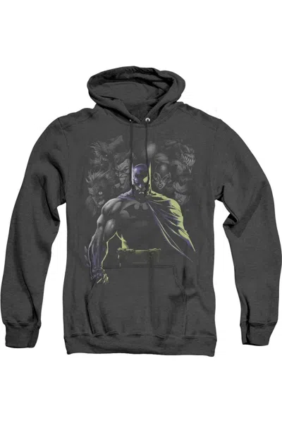 Gildan Batman Villains Unleashed Adult Heather Hoodie / Hooded Sweatshirt In Black