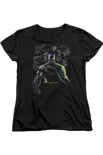 Gildan Batman Villains Unleashed Short Sleeve Womens Tee / T-shirt In Black