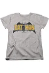 Gildan Batman Vintage Bat Logo On Gray Short Sleeve Women´s Tee / T-shirt In Multi