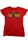 Gildan Batman Vintage Bat Logo On Red Short Sleeve Women´s Tee / T-shirt In Red