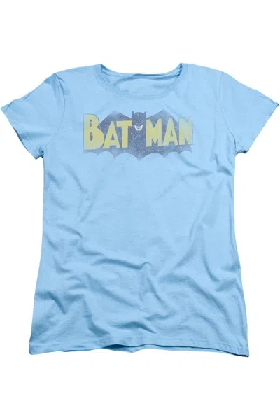 Gildan Batman Vintage Logo Short Sleeve Womens Tee / T-shirt In Blue