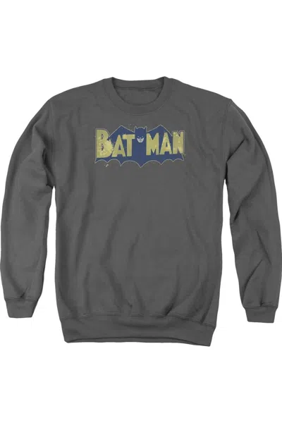 Gildan Batman Vintage Logo Splatter Adult Crewneck Sweatshirt In Pink