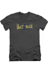 Gildan Batman Vintage Logo Splatter Short Sleeve Adult V Neck Tee / T-shirt In Pink