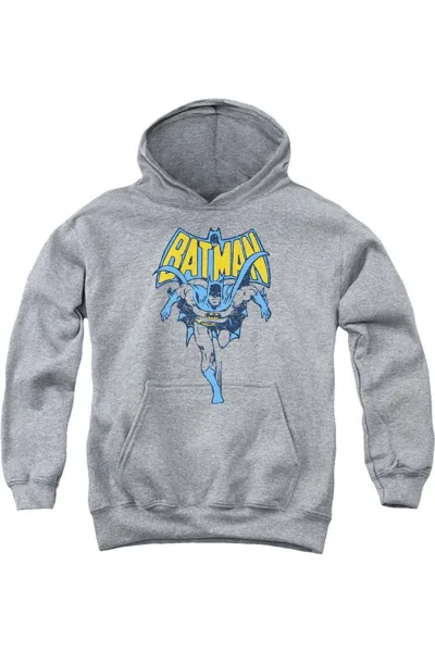 Gildan Kids' Batman Vintage Run Youth Pull Over Hoodie / Hooded Sweatshirt In Gray