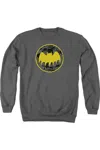 Gildan Batman Vintage Symbol Collage Adult Crewneck Sweatshirt In Pink