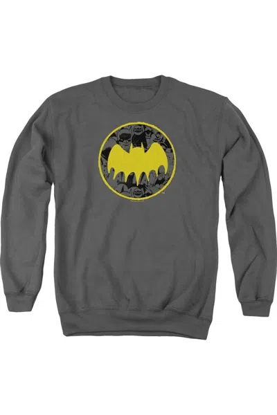 Gildan Batman Vintage Symbol Collage Adult Crewneck Sweatshirt In Pink