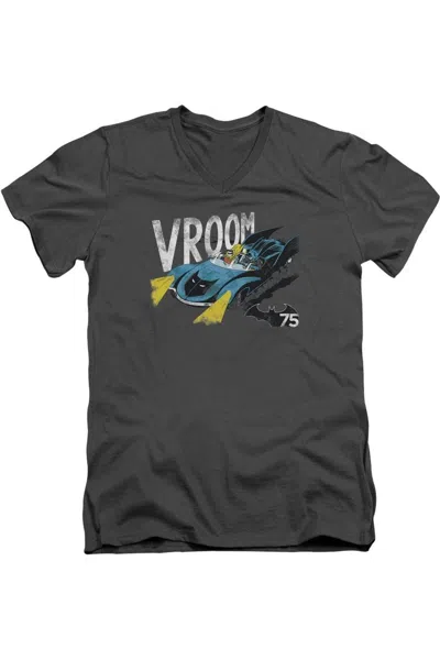 Gildan Batman Vroom Short Sleeve Adult V Neck Premium Cotton Tee / T-shirt In Pink