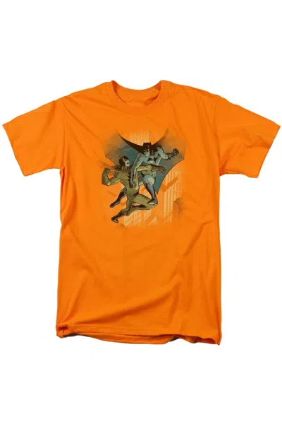 Gildan Batman Vs Catman Short Sleeve Adult Tee / T-shirt In Orange