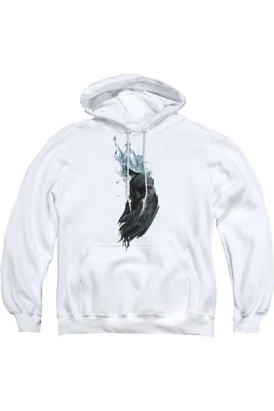 Gildan Batman Wash Adult Pull Over Hoodie / Hooded Sweatshirt In White