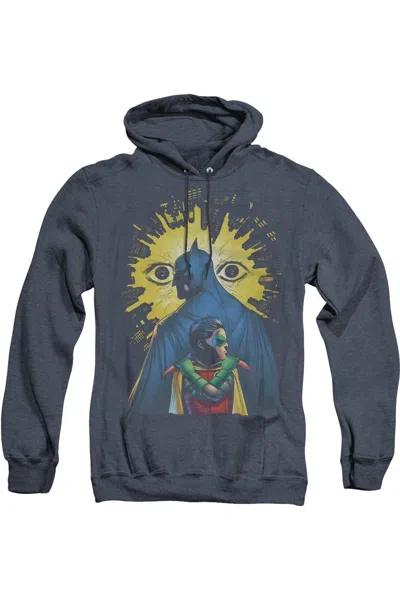 Gildan Batman Watchers Adult Heather Hoodie / Hooded Sweatshirt In Blue