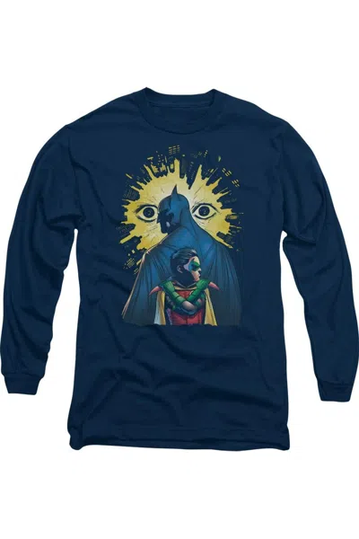 Gildan Batman Watchers Long Sleeve Adult Tee / T-shirt In Blue