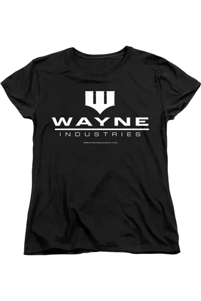 Gildan Batman Wayne Logo On Black Short Sleeve Women´s Tee / T-shirt