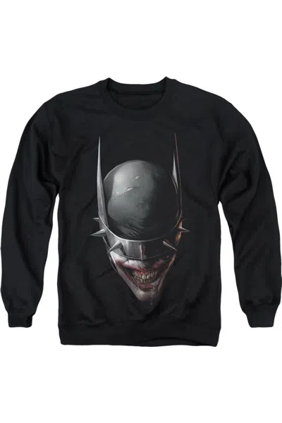 Gildan Batman Who Laughs Head Adult Crewneck Sweatshirt In Black