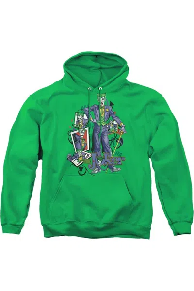 Gildan Batman Wild Cards Adult Pull Over Hoodie / Hooded Sweatshirt In Green