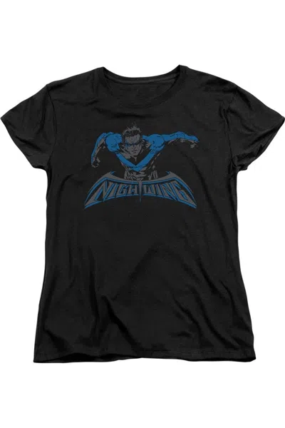 Gildan Batman Wing Of The Night Short Sleeve Womens Tee / T-shirt In Black
