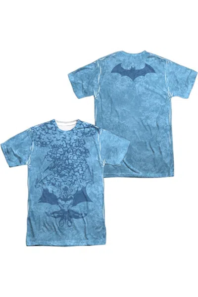 Gildan Batman Within (front/back Print) Short Sleeve Adult 100% Poly Crew Tee / T-shirt In Blue