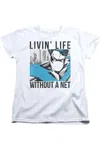 Gildan Batman Without A Net Short Sleeve Womens Tee / T-shirt In White
