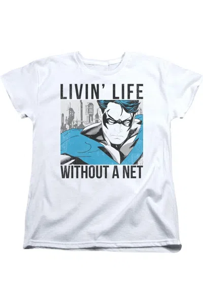 Gildan Batman Without A Net Short Sleeve Womens Tee / T-shirt In White