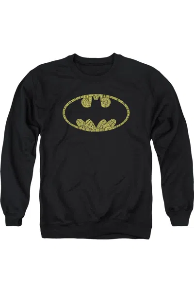 Gildan Batman Word Logo Adult Crewneck Sweatshirt In Black