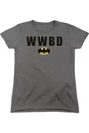 Gildan Batman Wwbd Logo Short Sleeve Womens T-shirt In Pink