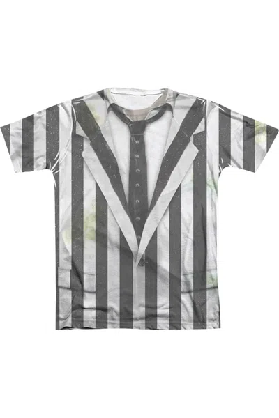 Gildan Beetlejuice Beetlejuice Suit (front/back Print) Adult Poly/cotton Short Sleeve Tee / T-shirt In White