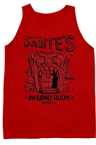 Gildan Beetlejuice Dantes Inferno Room Adult Tank Top In Red