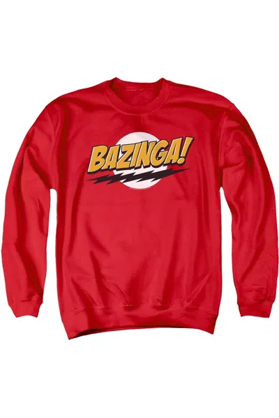 Gildan Big Bang Theory Bazinga Adult Crewneck Sweatshirt In Red
