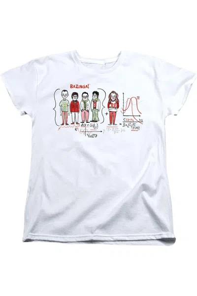 Gildan Big Bang Theory Bazinga Equation Short Sleeve Women´s Tee / T-shirt In White