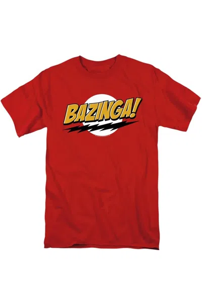 Gildan Big Bang Theory Bazinga Short Sleeve Adult Tee / T-shirt In Red