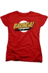 Gildan Big Bang Theory Bazinga Short Sleeve Women´s Tee / T-shirt In Red