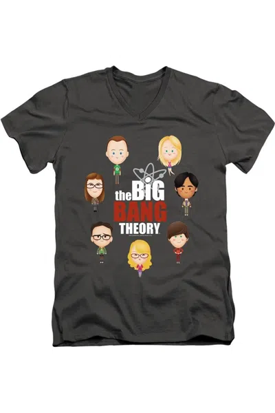 Gildan Big Bang Theory Emojis Short Sleeve Adult V Neck Premium Cotton Tee / T-shirt In Pink