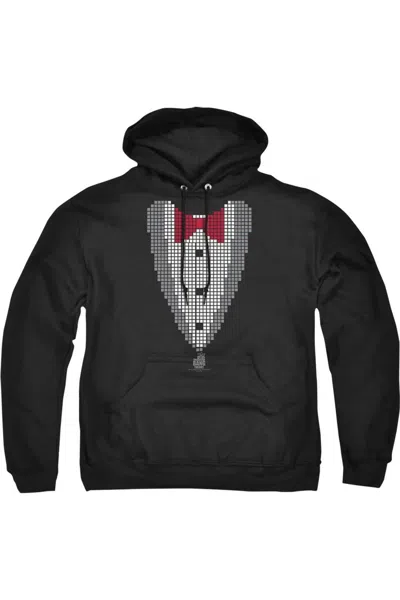 Gildan Big Bang Theory Pixelated Tux Adult Pull Over Hoodie / Hooded Sweatshirt In Black
