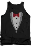 Gildan Big Bang Theory Pixelated Tux Adult Tank Top In Black