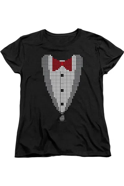 Gildan Big Bang Theory Pixelated Tux Short Sleeve Women´s Tee / T-shirt In Black