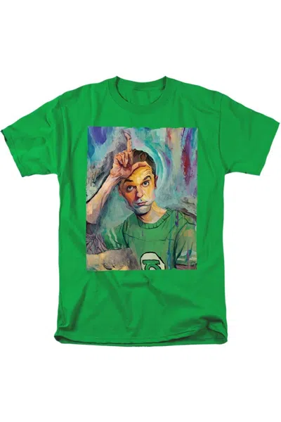 Gildan Big Bang Theory Sheldon Painting Short Sleeve Adult Tee / T-shirt In Green