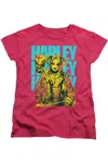 Gildan Birds Of Prey Harley Painted Short Sleeve Women´s Tee / T-shirt In Pink