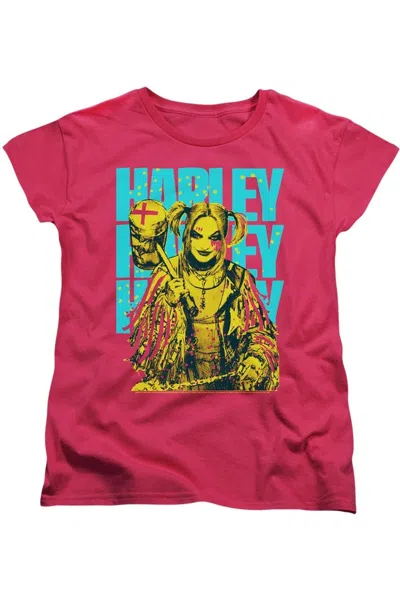 Gildan Birds Of Prey Harley Painted Short Sleeve Women´s Tee / T-shirt In Pink