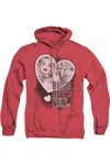 Gildan Birds Of Prey Heart Harley Adult Heather Hoodie / Hooded Sweatshirt In Red