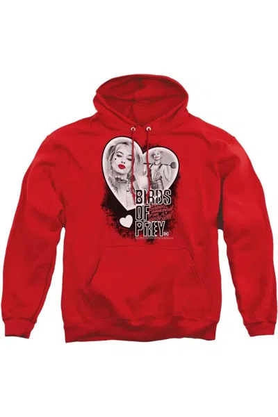 Gildan Birds Of Prey Heart Harley Adult Pull Over Hoodie / Hooded Sweatshirt In Red