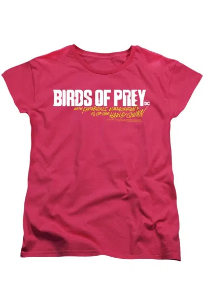 Gildan Birds Of Prey Horizontal Logo Short Sleeve Women´s Tee / T-shirt In Pink