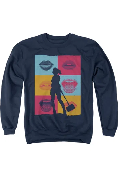 Gildan Birds Of Prey Lips Adult Crewneck Sweatshirt In Blue