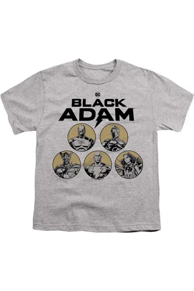 Gildan Kids' Black Adam Black Adam Contrast Group Short Sleeve Youth Tee / T-shirt In Gray