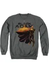 Gildan Black Adam Black Adam Logo With Character Adult Crewneck Sweatshirt In Pink