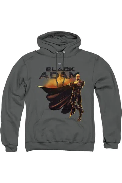 Gildan Black Adam Black Adam Logo With Character Adult Pull Over Hoodie / Hooded Sweatshirt In Pink