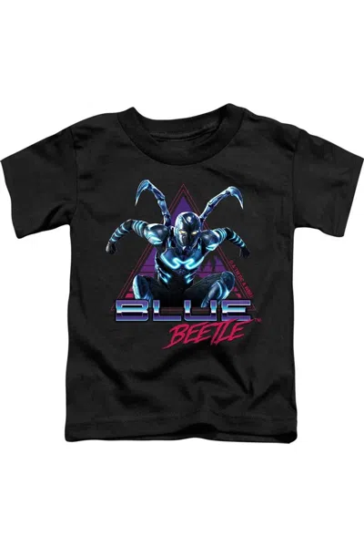 Gildan Kids' Blue Beetle (2023) Leaping Triangle Short Sleeve Toddler Tee / T-shirt In Black